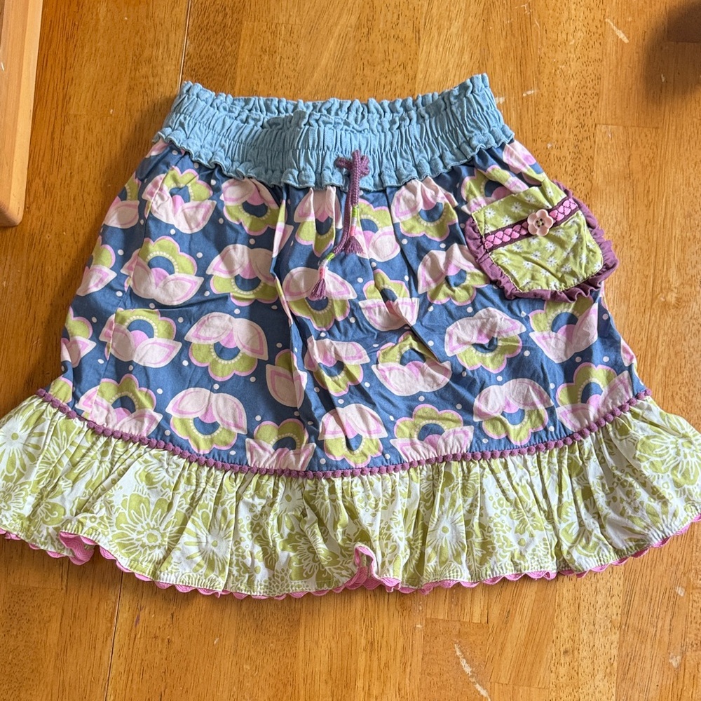 Matilda Jane Blue and Green Floral Mini Skirt